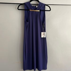 NWT Calvin Klein gorgeous cadet blue lined jersey dress